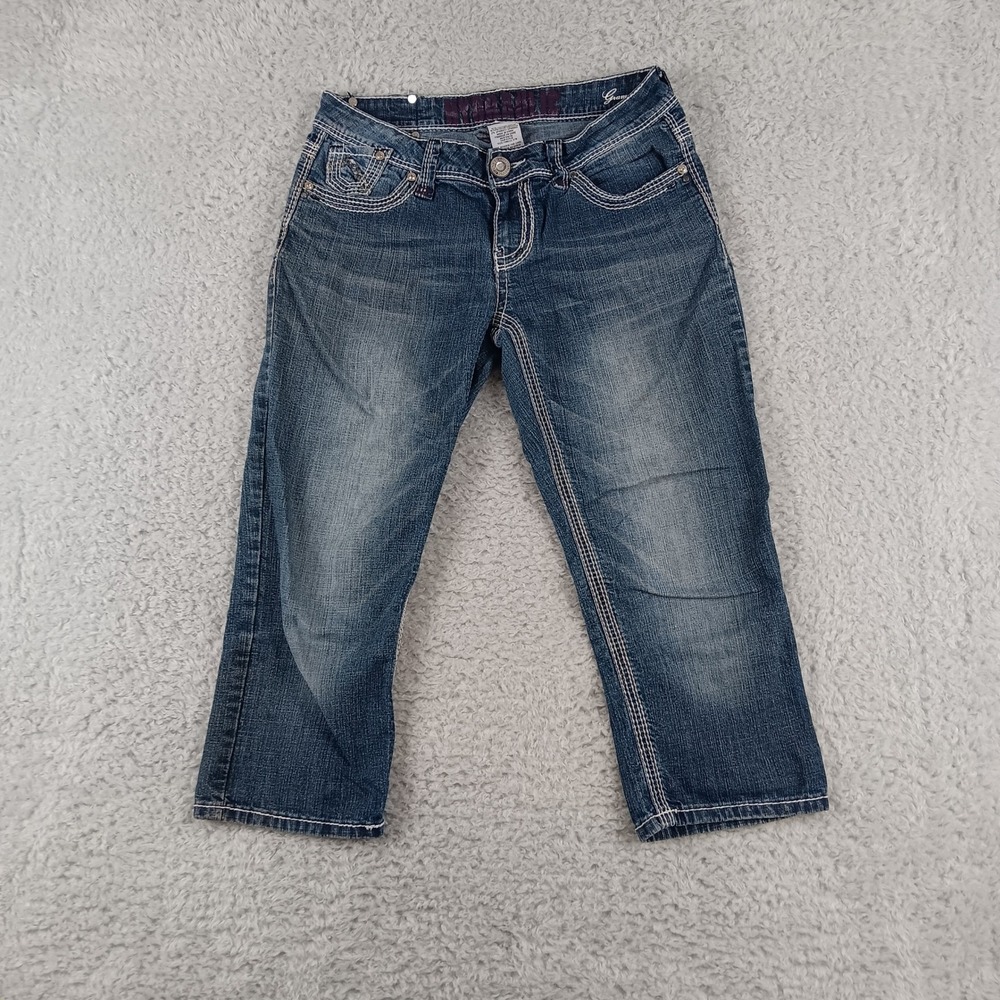 Hydraulic Gramercy Capri Jeans Women 7/8 Medium Wash Contrast Stitch M7848A3R0RH